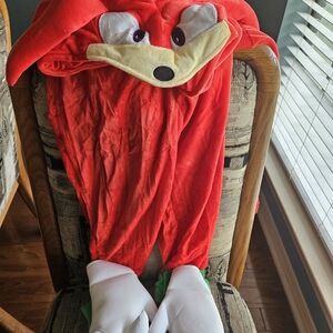 Knuckles Hooded Plush Costume with White Gloves
